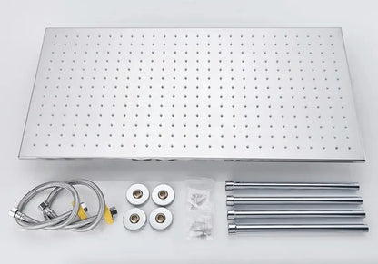 SaniSupreme® SmartPulse Plafond Thermostatische Doucheset Alicante 3 weg Waterval 40x80 cm regendouche Chroom Glans