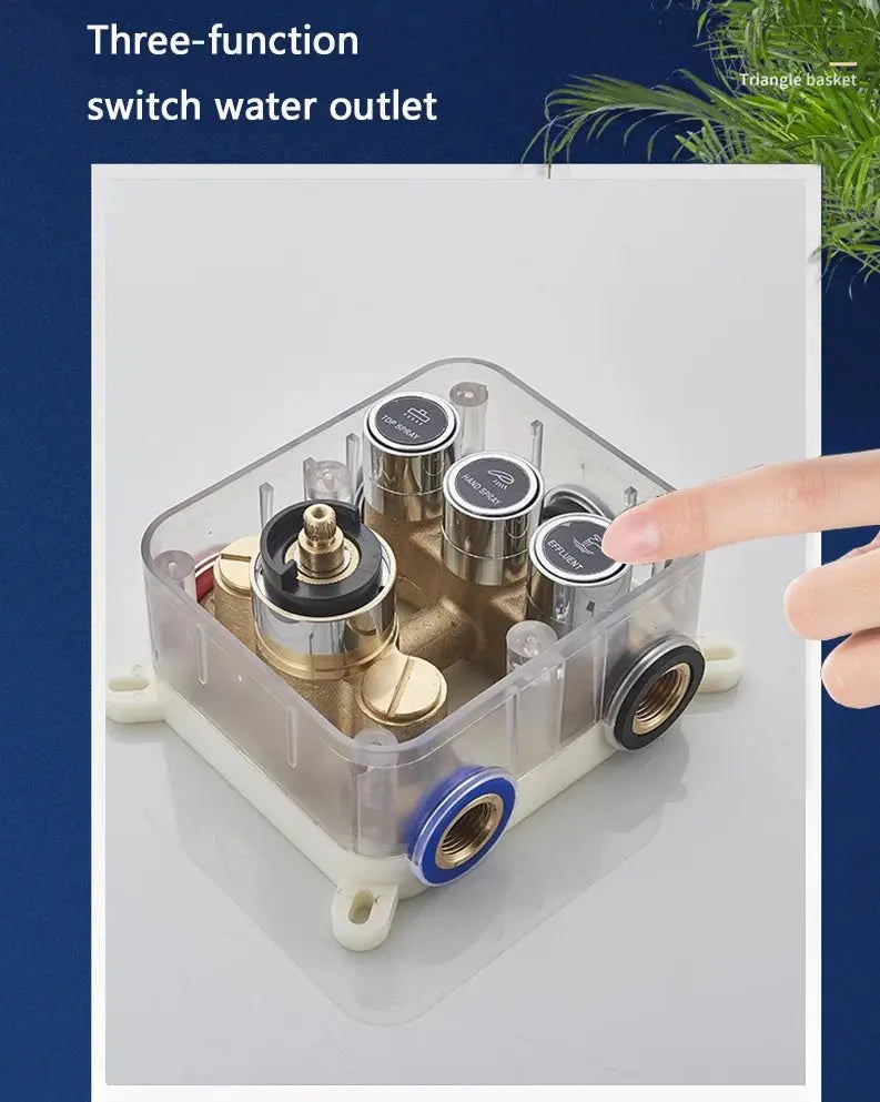 SaniSupreme® SmartPulse Plafond Thermostatische Doucheset Alicante 3 weg Waterval 40x80 cm regendouche Chroom Glans