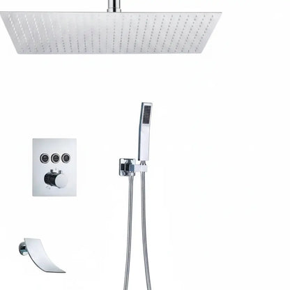 SaniSupreme SmartPulse Plafond Thermostatische Doucheset Alicante 3 weg 40x80 cm regendouche Chroom Sanisupreme