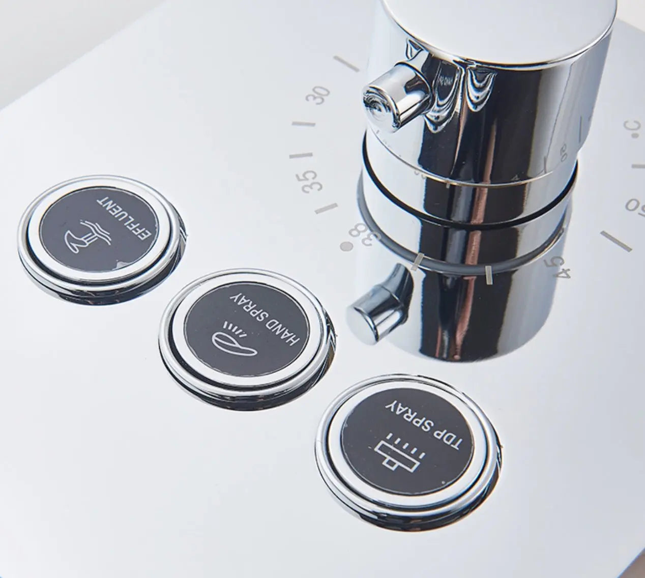 SaniSupreme® SmartPulse Plafond Thermostatische Doucheset Alicante 3 weg Waterval 40x80 cm regendouche Chroom Glans