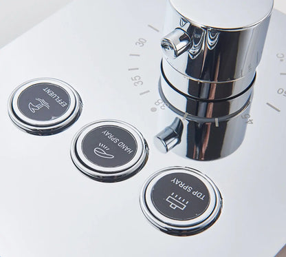 SaniSupreme® SmartPulse Plafond Thermostatische Doucheset Alicante 3 weg Waterval 40x80 cm regendouche Chroom Glans