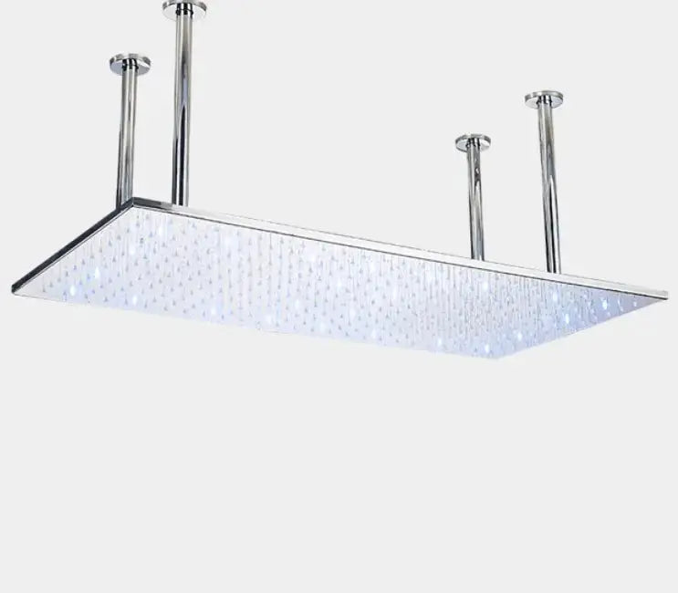 SaniSupreme® SmartPulse Plafond Thermostatische Doucheset Alicante 3 weg Waterval 40x80 cm regendouche Chroom Glans