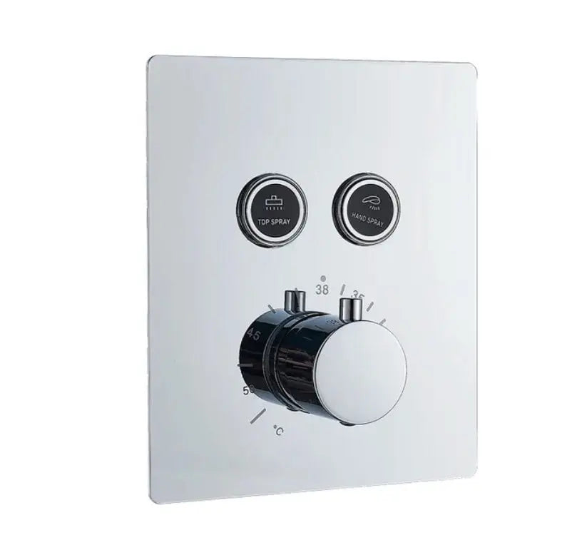 SaniSupreme® SmartPulse Wand Thermostatische Doucheset Alicante 2 weg 25 cm regendouche vierkant chroom glans