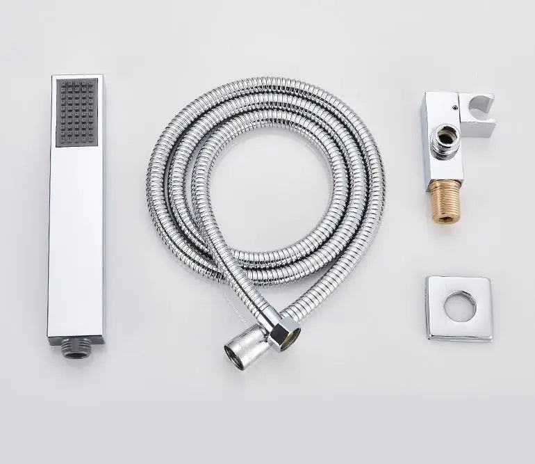 SaniSupreme® SmartPulse Wand Thermostatische Doucheset Alicante 2 weg 25 cm regendouche vierkant chroom glans