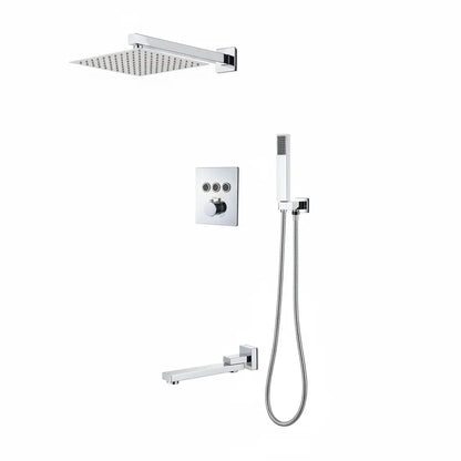 SaniSupreme SmartPulse Wand Thermostatische Doucheset Alicante 3 weg 25 cm regendouche vierkant chroom glans Sanisupreme
