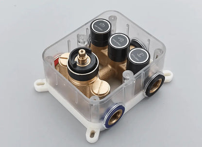 SaniSupreme® SmartPulse Wand Thermostatische Doucheset Biarritz 3 weg waterval met regendoucheplateau mat zwart