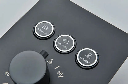 SaniSupreme® SmartPulse Wand Thermostatische Doucheset Biarritz 3 weg waterval met regendoucheplateau mat zwart