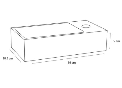 Sanisupreme Solid fonteinset – solid surface – kraan gebogen mat zwart