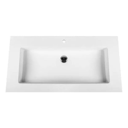 SaniSupreme SOLID SURFACE enkele WASTAFEL (80CM) - WIT - met kraangat