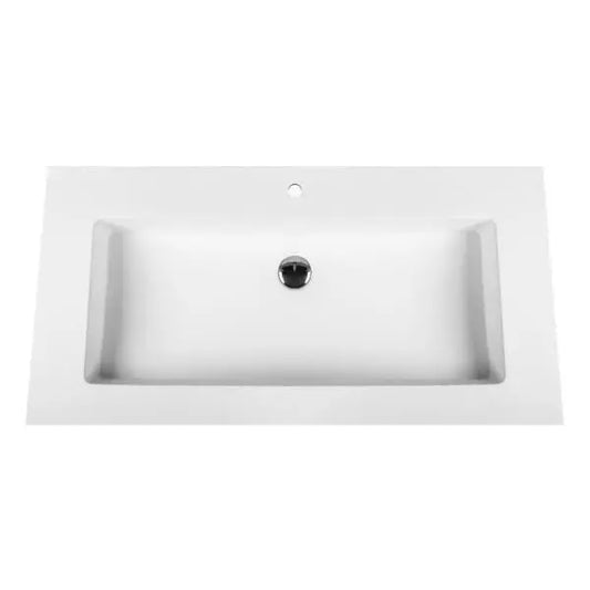SaniSupreme SOLID SURFACE enkele WASTAFEL (80CM) - WIT - met kraangat