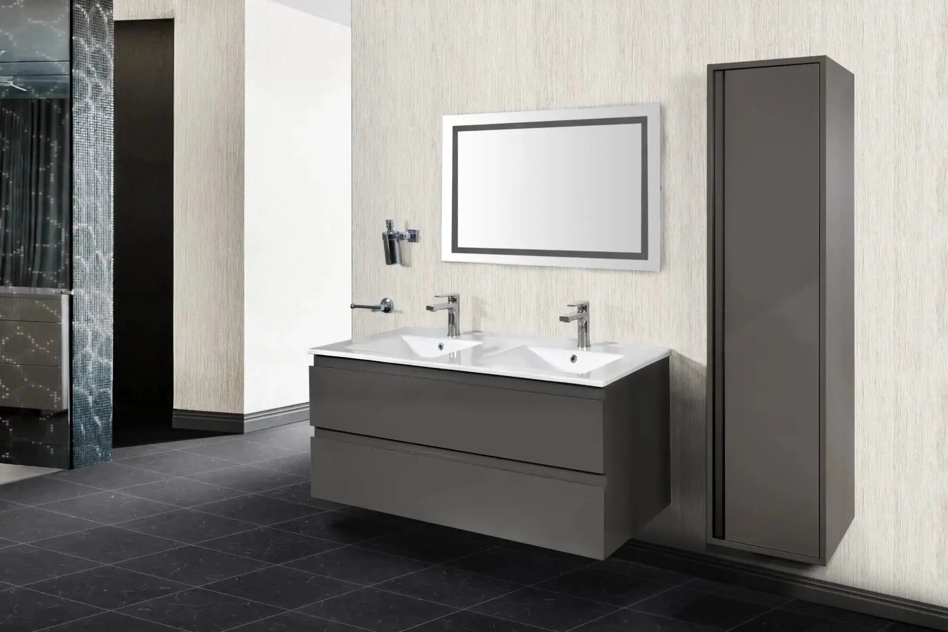 SaniSupreme SOLID SURFACE enkele WASTAFEL (80CM) - WIT - met kraangat