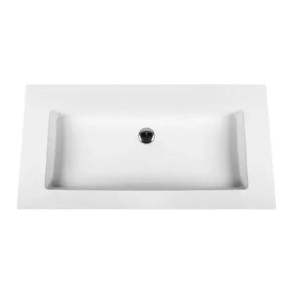 SaniSupreme SOLID SURFACE enkele WASTAFEL (80CM) - WIT - zonder kraangat