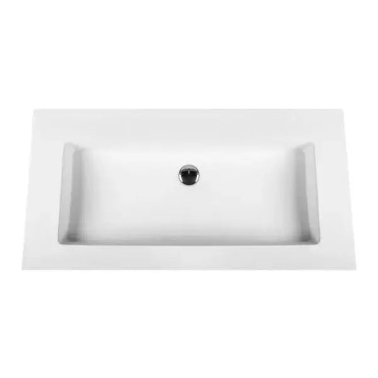SaniSupreme SOLID SURFACE enkele WASTAFEL (80CM) - WIT - zonder kraangat