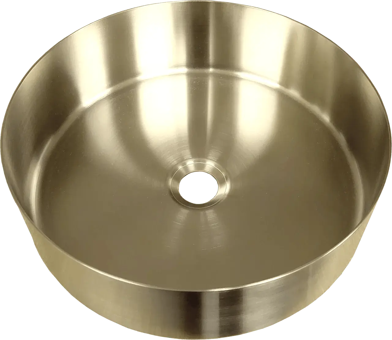 SaniSupreme Stalen Waskom Grenoble 40,0 cm. Geborsteld Goud