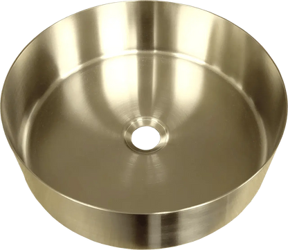 SaniSupreme Stalen Waskom Grenoble 40,0 cm. Geborsteld Goud