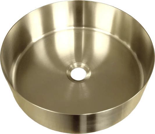 SaniSupreme Stalen Waskom Grenoble 40,0 cm. Geborsteld Goud