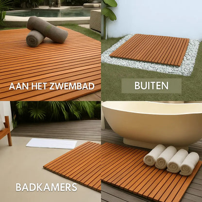 SaniSupreme SuperiorLine Teak badmat 50 x 70 cm. vast model (niet oprolbaar)