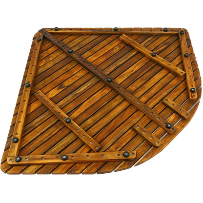 SaniSupreme SuperiorLine Teak badmat 71 x 71 cm. halfrond vast model (niet oprolbaar)