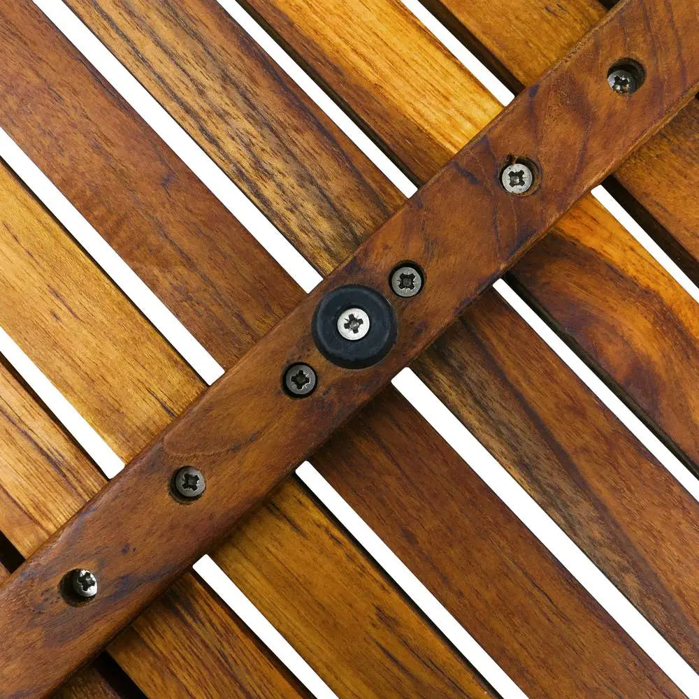 SaniSupreme SuperiorLine Teak badmat 71 x 71 cm. halfrond vast model (niet oprolbaar)