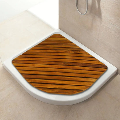 SaniSupreme SuperiorLine Teak badmat 71 x 71 cm. halfrond vast model (niet oprolbaar)