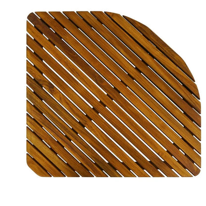 SaniSupreme SuperiorLine Teak badmat 71 x 71 cm. halfrond vast model (niet oprolbaar)