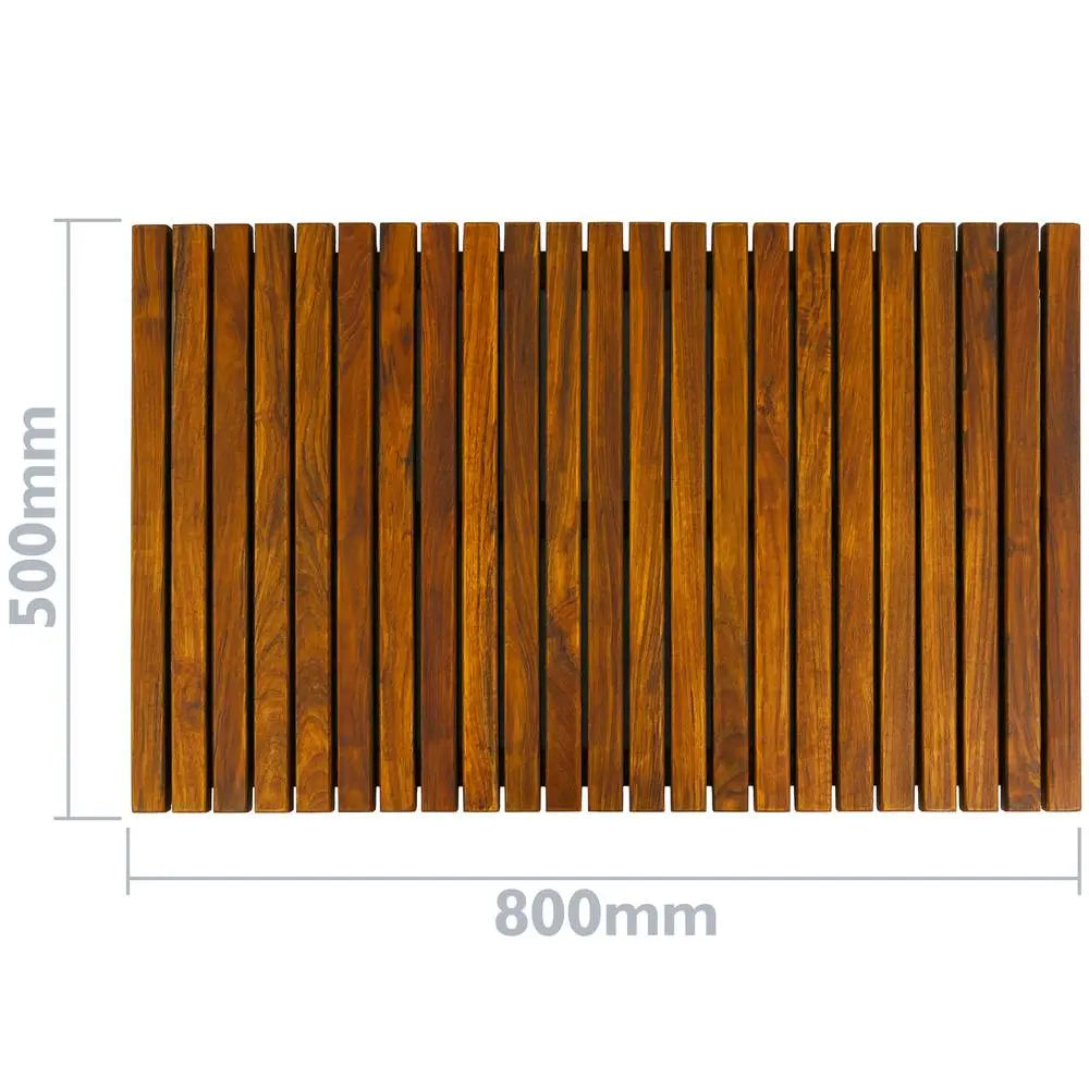 SaniSupreme SuperiorLine Teak badmat 80 x 50 cm. vast model (niet oprolbaar)