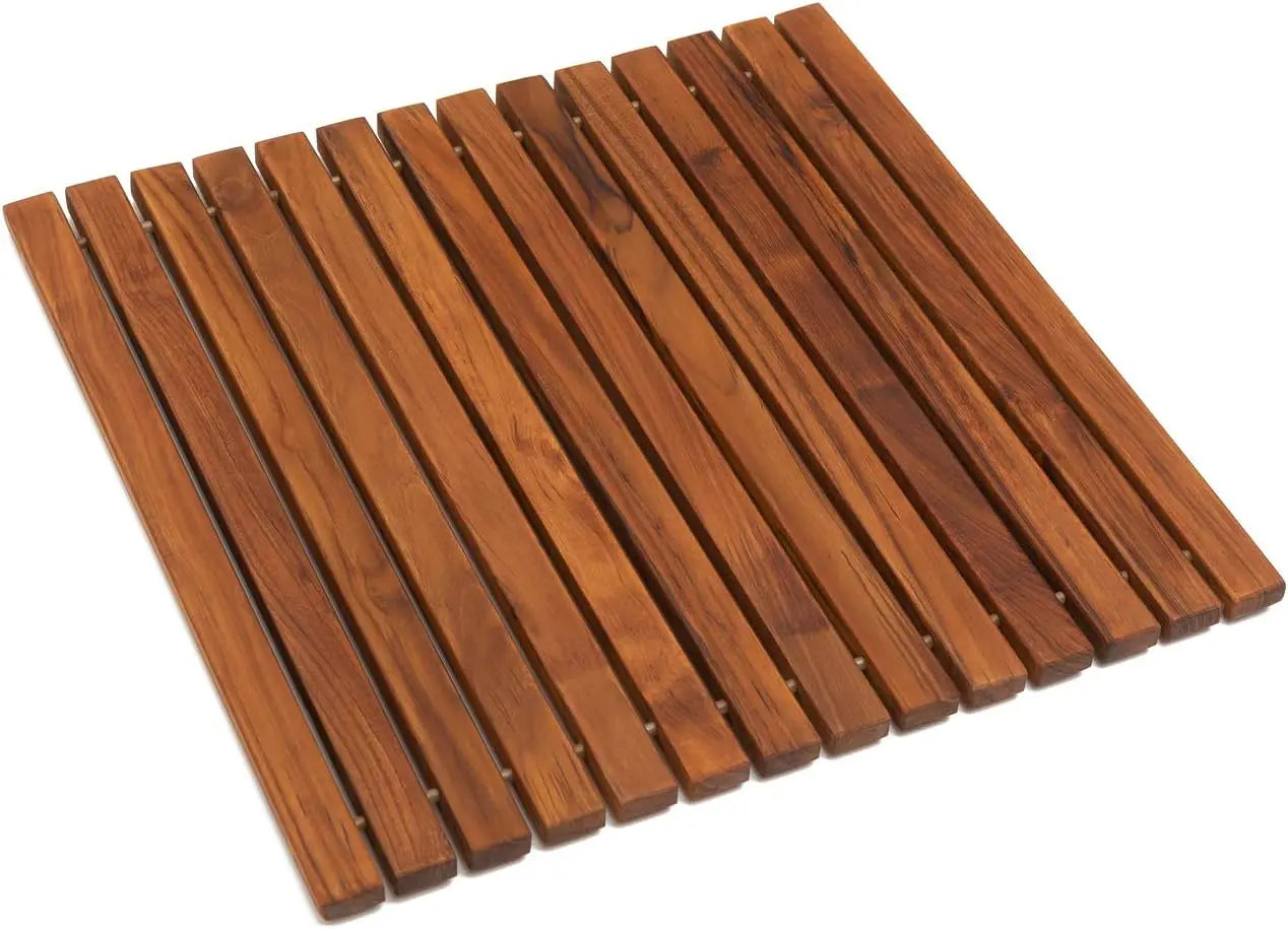 SaniSupreme SuperiorLine Teak badmat vierkant 50 x 50 cm. flexibel model (oprolbaar)