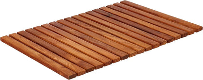 SaniSupreme SuperiorLine Teak badmat vierkant 56 x 106 cm. flexibel model (oprolbaar)
