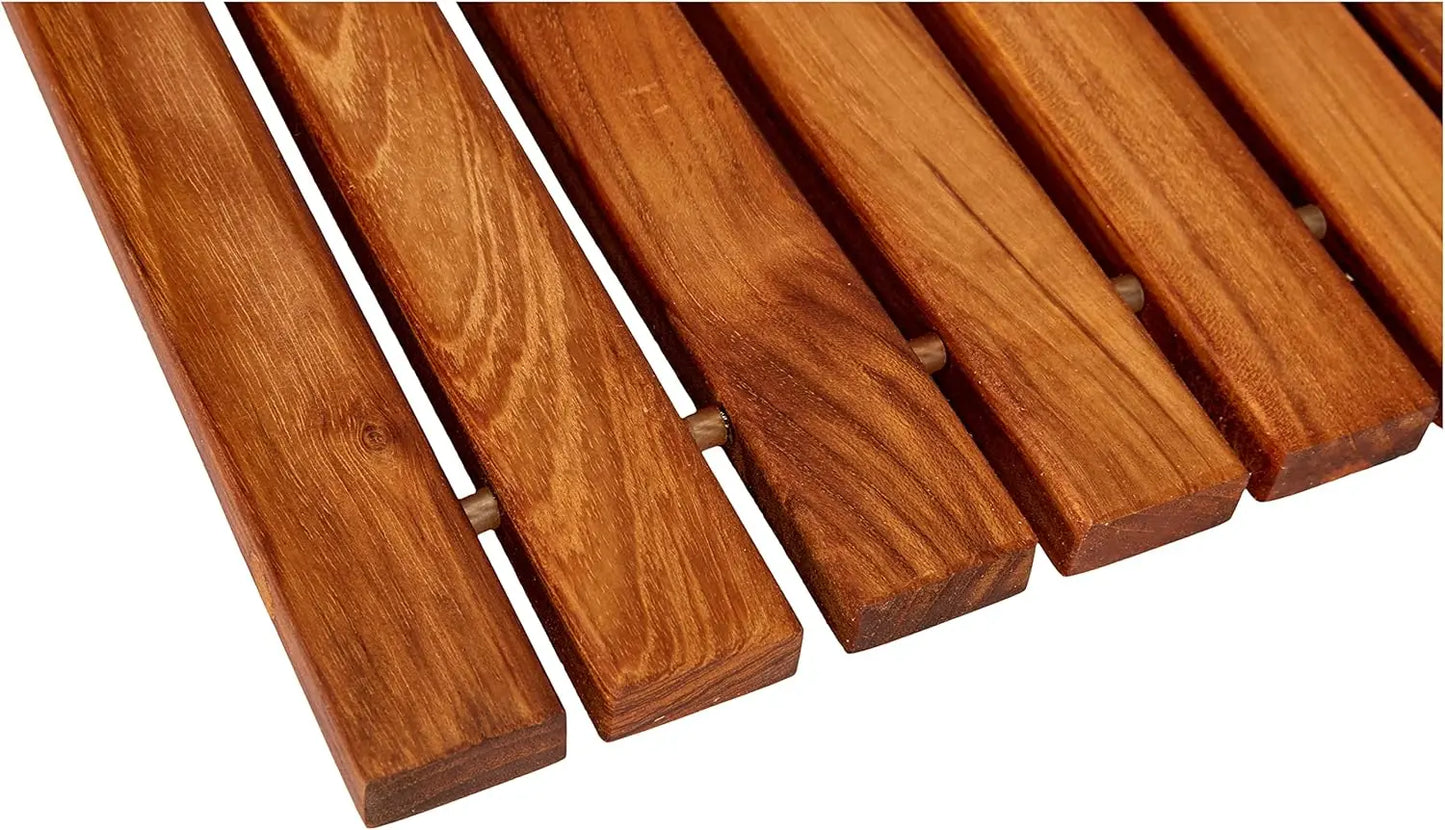 SaniSupreme SuperiorLine Teak badmat vierkant 56 x 106 cm. flexibel model (oprolbaar)