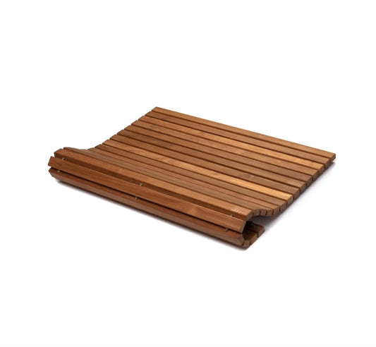 SaniSupreme SuperiorLine Teak badmat vierkant 56 x 106 cm. flexibel model (oprolbaar)