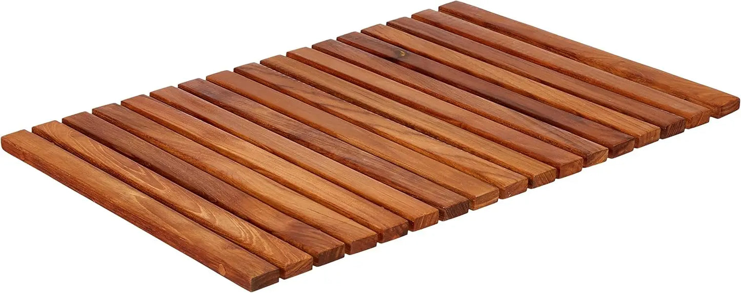 SaniSupreme SuperiorLine Teak badmat vierkant 56 x 86 cm. flexibel model (oprolbaar)