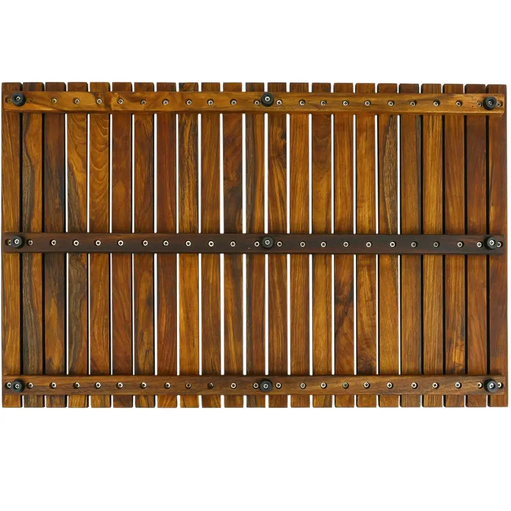 SaniSupreme SuperiorLine Teak badmat vierkant 61 x 61 cm. vast model (niet oprolbaar)