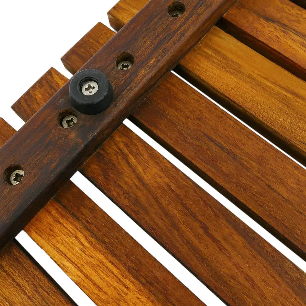 SaniSupreme SuperiorLine Teak badmat vierkant 61 x 61 cm. vast model (niet oprolbaar)