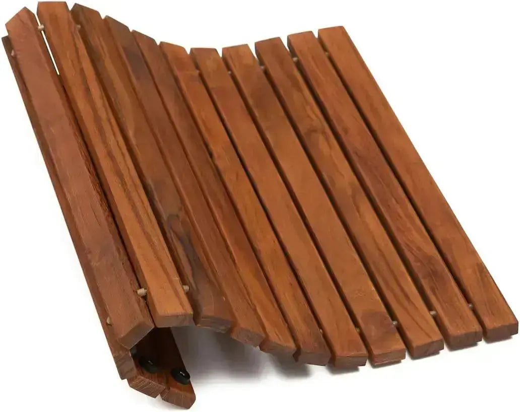 SaniSupreme SuperiorLine Teak badmat vierkant 66 x 106 cm. flexibel model (oprolbaar)