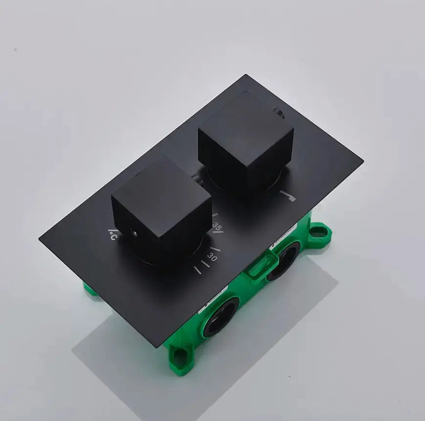 SaniSupreme Thermostatische Doucheset Manhattan Premium 12 inch 40 cm regendouche vierkant 2 - weg zwart inbouw