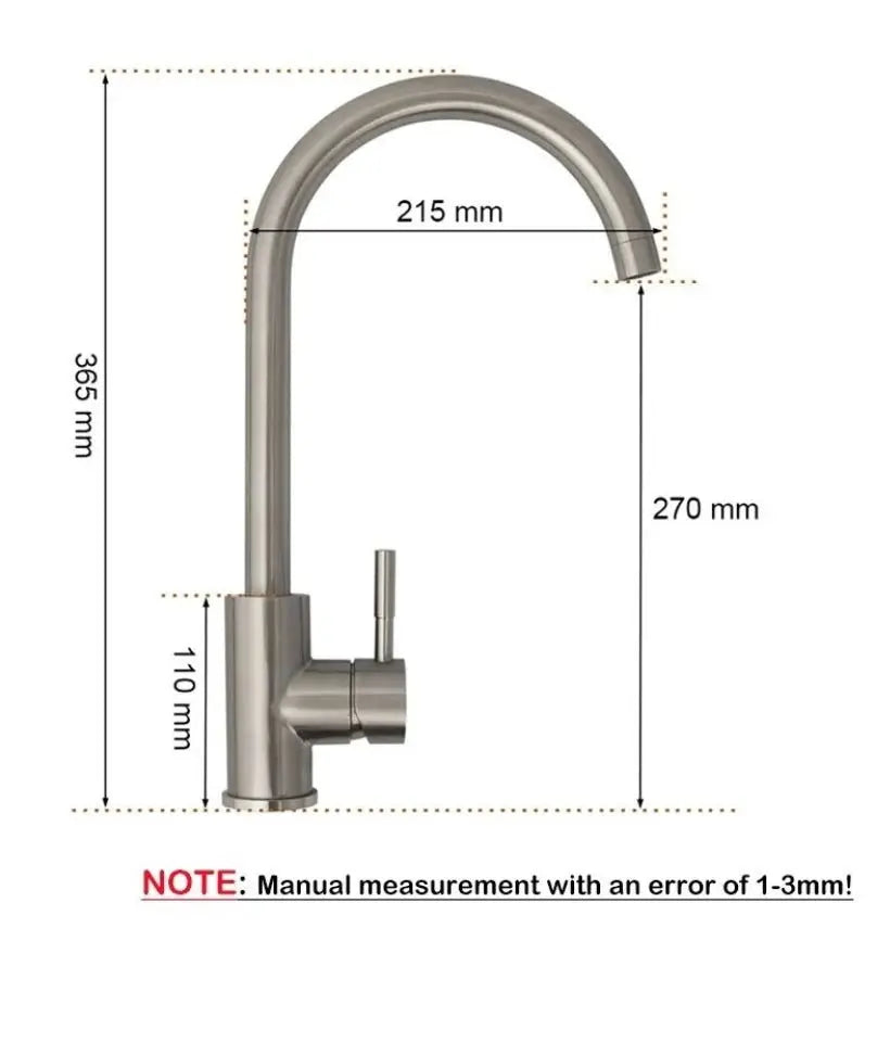 SaniSupreme thermostatische keukenkraan Bologna gebogen RVS / chroom nikkel 36,5 cm
