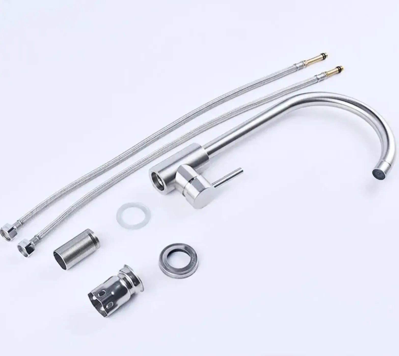 SaniSupreme thermostatische keukenkraan Bologna gebogen RVS / chroom nikkel 36,5 cm