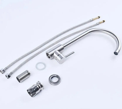 SaniSupreme thermostatische keukenkraan Bologna gebogen RVS / chroom nikkel 36,5 cm