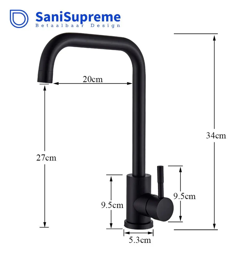 SaniSupreme thermostatische keukenkraan Bologna recht RVS