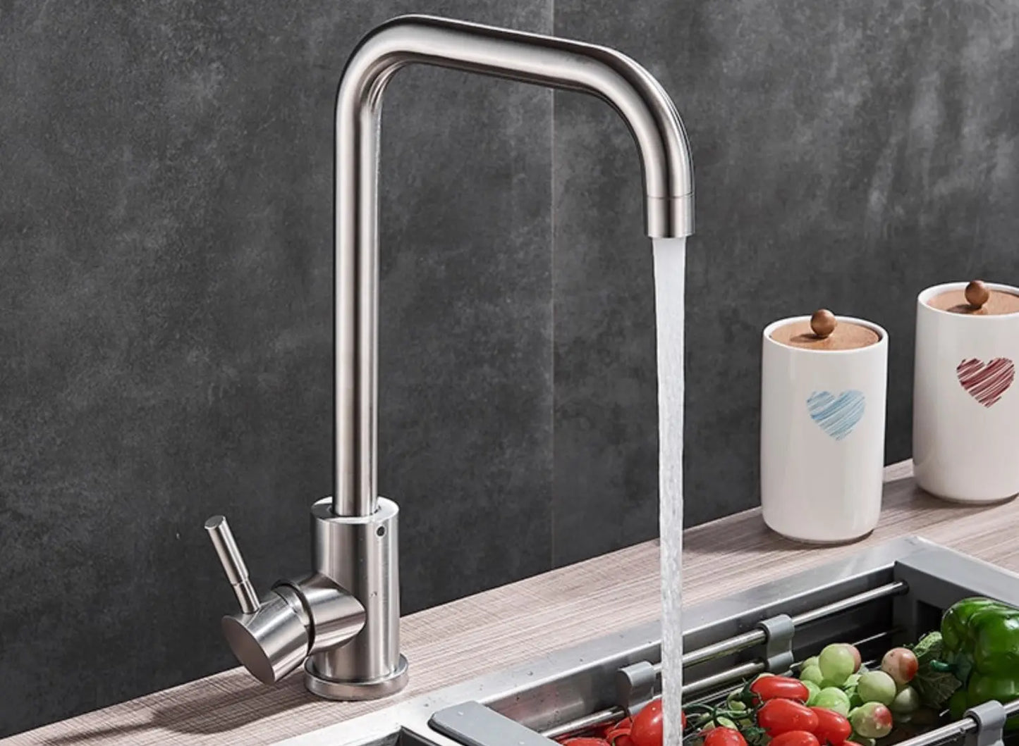 SaniSupreme thermostatische keukenkraan Bologna recht RVS