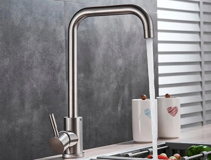 SaniSupreme thermostatische keukenkraan Bologna recht RVS