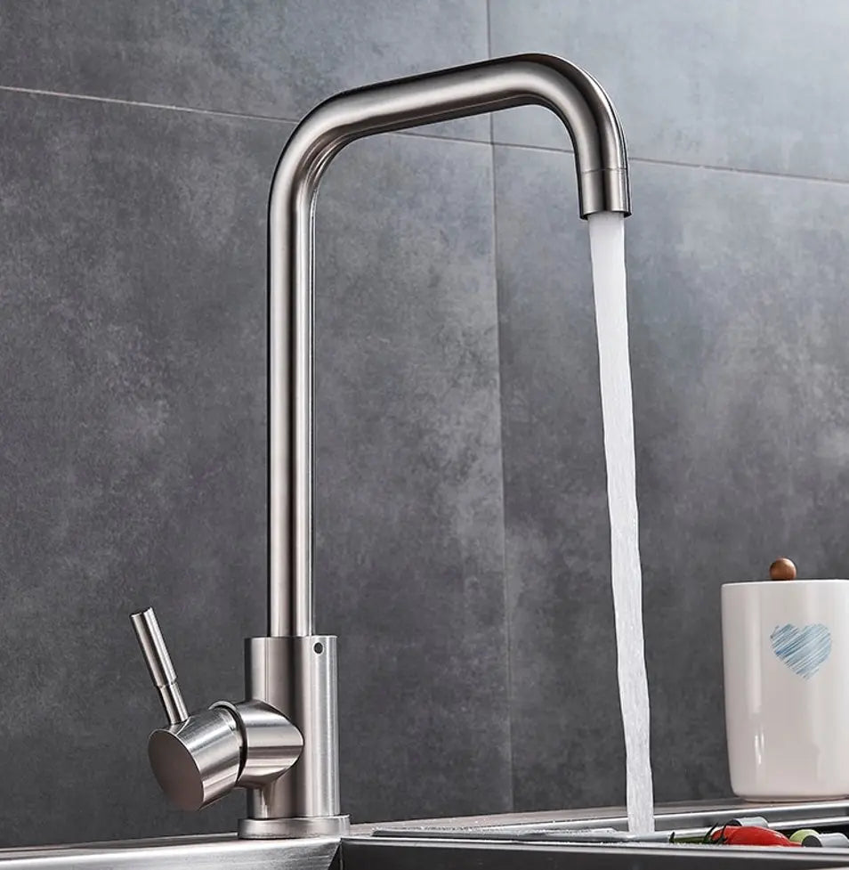 SaniSupreme thermostatische keukenkraan Bologna recht RVS