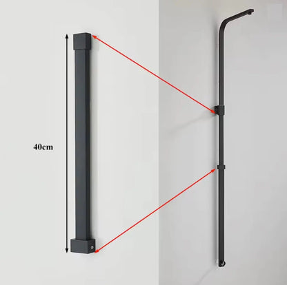 SaniSupreme verlengbuis douche 40 cm rechthoek mat zwart voor o.a. Arizona doucheset