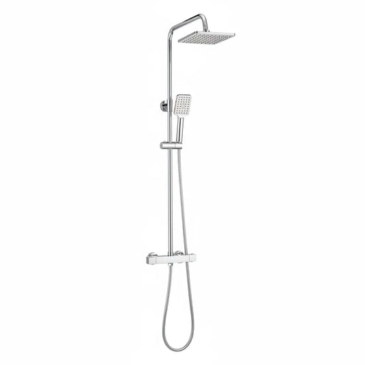 SaniSupreme Vienna Thermostatisch opbouw doucheset 20 cm regendouche chroom vierkant