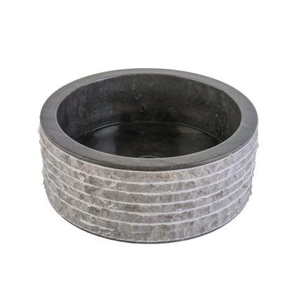 SaniSupreme Vierkante Waskom Jakarta gepolijste waskom Rond van steen - Grijs Zwart Marmer 40x15CM