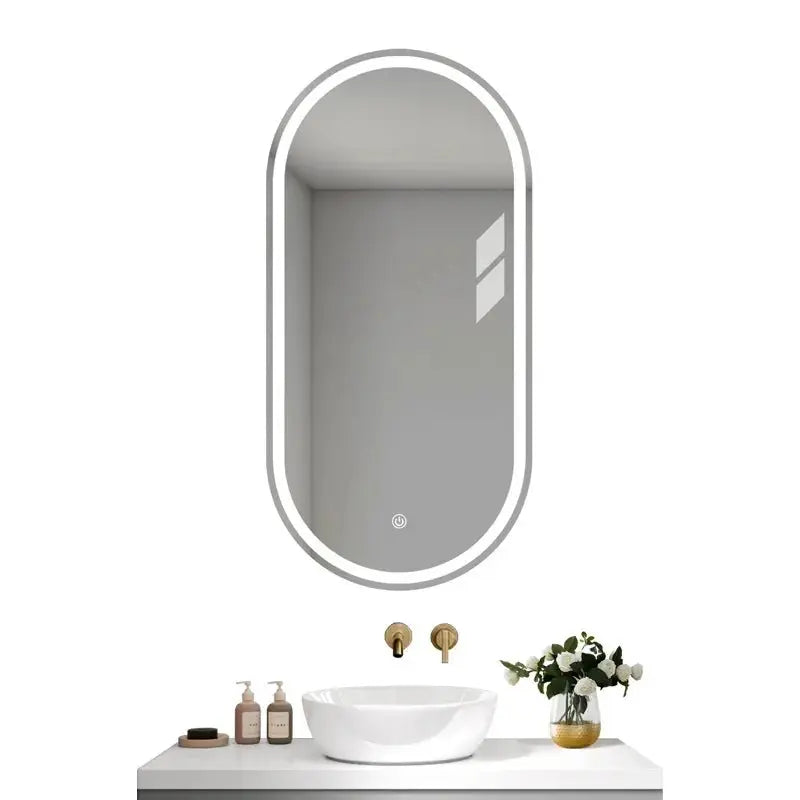 Sanisupreme Vista Mat Zwart 50x100 cm met Dimbare Verlichting en Verwarming