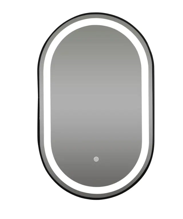 Sanisupreme Vista Mat Zwart 50x100 cm met Dimbare Verlichting en Verwarming