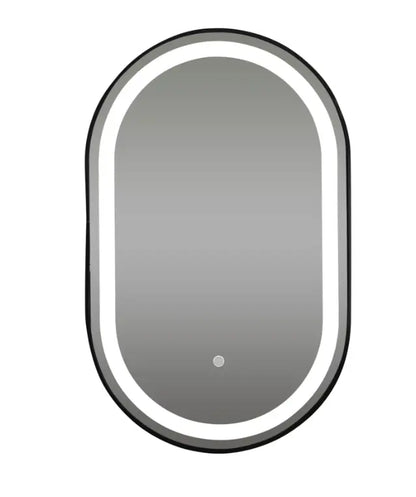 Sanisupreme Vista Mat Zwart 50x100 cm met Dimbare Verlichting en Verwarming