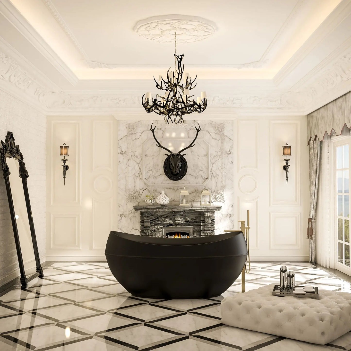 SaniSupreme vrijstaand Bad Adonis AquaTherme Plus 190x96x82 zwart