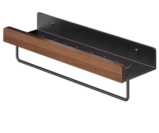 Sanisupreme Walnoot Badkamer Doucheplank 60 cm met Handdoekdrager